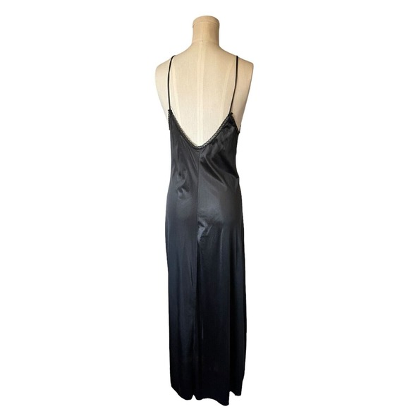 Vintage Fantasy Nightwear Lingerie Black Lace Slip Dress Goth Fairy Whimsygoth M - Picture 4 of 7
